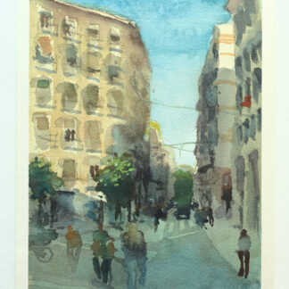 Aquarel·la urbana del carrer del Carme de Barcelona